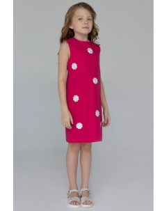 Платье из смеси льна и вискозы с аппликациями Evika kids