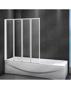Шторка для ванны Relax V4 90 140 P Bi матовое стекло профиль белый R Cezares