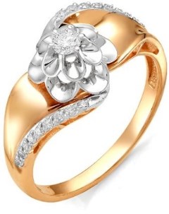 Кольцо Цветок с 19 бриллиантами из красного золота Мастер бриллиант