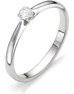 Кольцо с бриллиантом из белого золота Костромская ювелирная фабрика "алькор"
