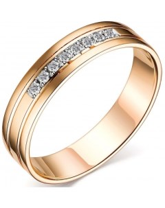 Кольцо с 8 бриллиантами из красного золота Костромская ювелирная фабрика "алькор"