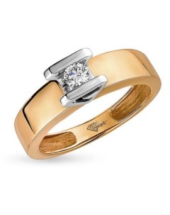 Кольцо с 1 бриллиантом из красного золота Юз грант