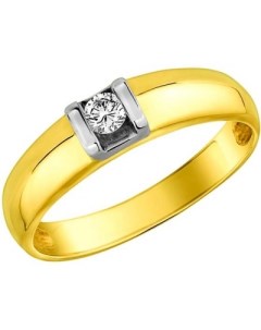 Кольцо с 1 бриллиантом из жёлтого золота Юз грант
