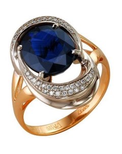 Кольцо с сапфиром и бриллиантами из белого золота Мастер бриллиант