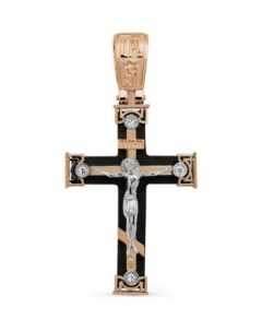 Крестик с деревом и бриллиантами из красного золота Kabarovsky