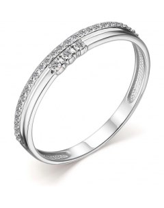 Кольцо с 30 бриллиантами из белого золота Костромская ювелирная фабрика "алькор"