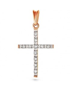 Крестик с 11 бриллиантами из красного золота Kabarovsky