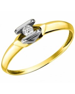 Кольцо с 1 бриллиантом из жёлтого золота Юз грант