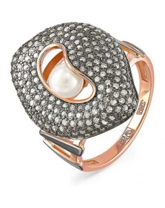 Кольцо с бриллиантами и жемчугом из красного золота Kabarovsky