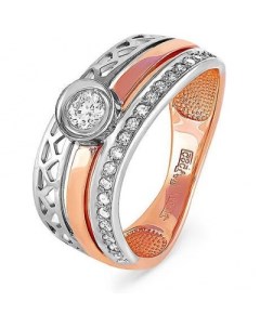 Кольцо с 22 бриллиантами из красного золота Kabarovsky