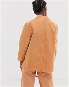 Комбинируемая джинсовая куртка мандаринового цвета Weekday