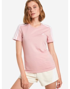 Футболка женская Loungewear Essentials Slim 3 Stripes Розовый Adidas