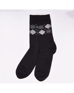 Носки мужские интарсия Черные Wool & cotton
