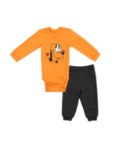 Комплект для мальчика оранжевое боди серые брюки Playtoday newborn