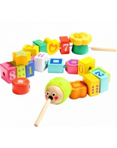 Деревянная игрушка Игровой набор Кубики шнуровка Topbright