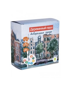 Деревянная игрушка пазл Акварельные города Амстердам Clever energy