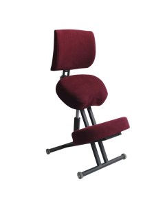 Коленный стул повышенной мягкости со спинкой и газлифтом СК2 2 ГЛ чёрный корпус Олимп