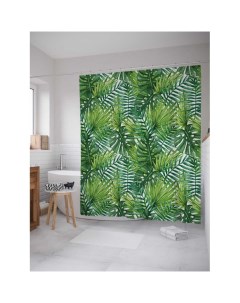 Штора для ванной Тропические листья 180х200 см Joyarty