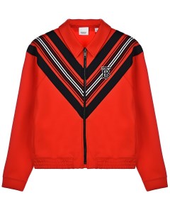 Красная спортивная куртка с отделкой в полоску детская Burberry