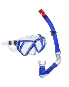 Набор для плавания маска трубка 24101BE синий Atemi