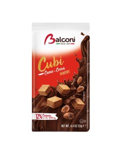 Вафли Кубики классические с какао начинкой 125 г Balconi