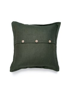 Декоративная подушка Тимьян тёмно зелёная 45х45 см Linen love