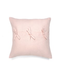 Декоративная подушка на завязках Клевер дымка розовая 45х45 см Linen love
