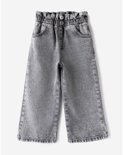 Серые широкие джинсы Paperbag для девочки Gloria jeans
