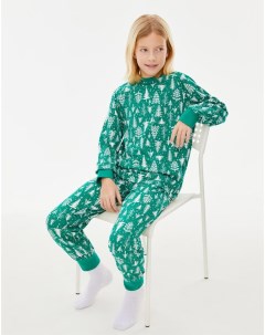 Зелёная пижама с ёлочками для мальчика Gloria jeans