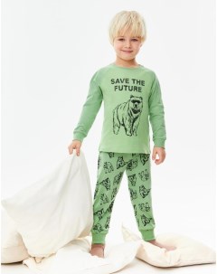 Зелёная пижама с медведем для мальчика Gloria jeans