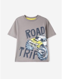 Серая футболка с машинкой для мальчика Gloria jeans