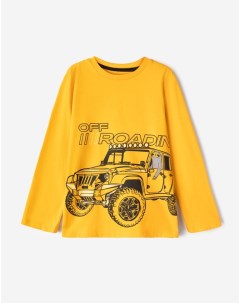 Жёлтый лонгслив с машинкой для мальчика Gloria jeans