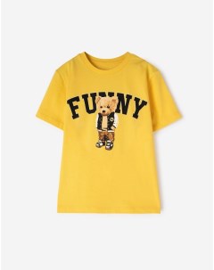 Жёлтая футболка с принтом Funny для мальчика Gloria jeans