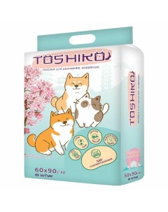 Впитывающие пеленки одноразовые для животных с ароматом сакуры 10 шт 60х90 см Toshiko