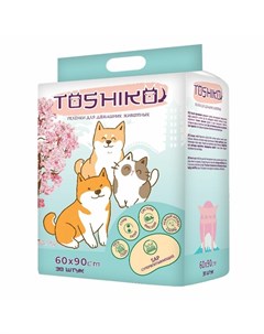 Впитывающие пеленки одноразовые для животных с ароматом сакуры 30 шт 60х90 см Toshiko