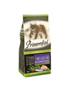 GRAIN FREE STERILIZZATO Сухой корм для стерилизованных кошек индейка сельдь 2 кг Primordial