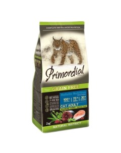 GRAIN FREE ADULT Сухой корм для взрослых кошек лосось тунец 2 кг Primordial