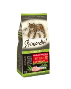 GRAIN FREE URINARY Сухой корм для кошек с МКБ индейка сельдь 2 кг Primordial