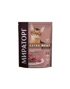 EXTRA MEAT Сухой корм для домашних кошек старше 1 года говядина Black Angus 400 гр Мираторг