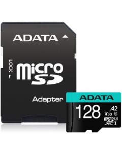 Флеш карта microSDHC 128Gb Class10 AUSDX128GUI3V30SA2 RA1 Premier Pro adapter Adata