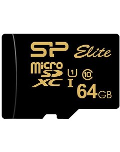 Флеш карта microSD 64GB Elite Gold microSDXC Class 10 UHS I U1 85Mb s SD адаптер Silicon power