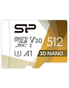 Флеш карта microSD 512GB Superior Pro A1 microSDXC Class 10 UHS I U3 Colorful 100 80 Mb s SD адаптер Silicon power