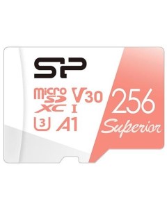 Флеш карта microSD 256GB Superior A1 microSDXC Class 10 UHS I U3 100 80 Mb s SD адаптер Silicon power