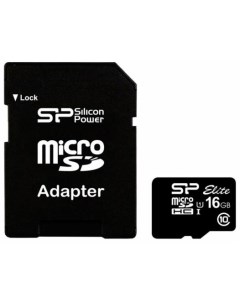 Карта памяти Micro SDHC 16GB Class 10 адаптер SD SP016GBSTHBU1V10 SP Silicon power