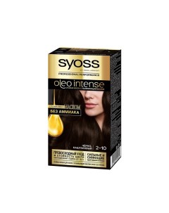 Краска oleo intense стойкая для волос 2 10 Черно каштановый 50мл Syoss