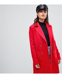 Красное двубортное пальто Prettylittlething