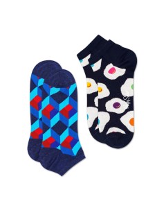 Носки 2 Pack Optic Square Low Sock OSQ02 6300 Happy socks