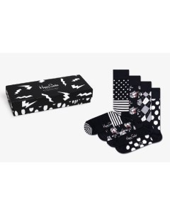 Носки 4 Pack Black White Socks Gift Set XBAW09 9100 Happy socks