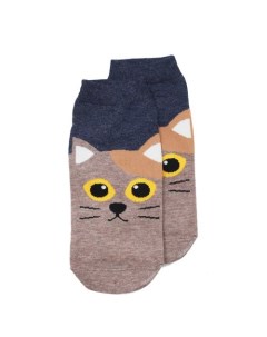 Короткие носки Little friends Коричневый котик 35 40 Krumpy socks