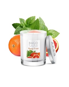 Ароматическая свеча в стекле Апельсин с мятой 132 гр Bago home
